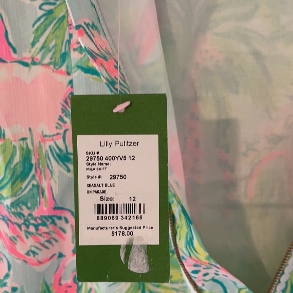 Mila Lilly Pulitzer Dress Seasalt Blue on Parade - Picture 6 of 11